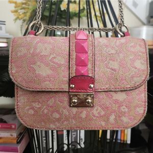 Valentino Garavani Pink Rockstud Small Women's Bag W/ Chain Strap